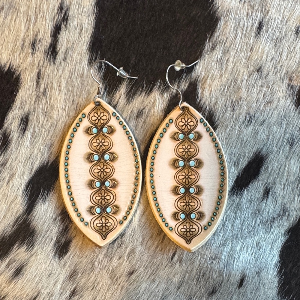 Leather western earrings
